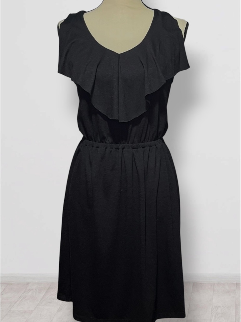 Nicole Miller New York Women’s Little Black Dress Tank Racerback Summer Ruffle